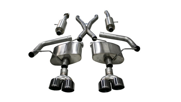 Corsa Cat-Back Exhaust for 2018-2021 Jeep Grand Cherokee TrackHawk 6.2L with Black Tips