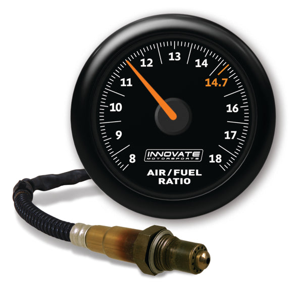 Innovate MTX-AL Analog Air/Fuel Ratio Gauge Kit - Black Dial with O2 Sensors