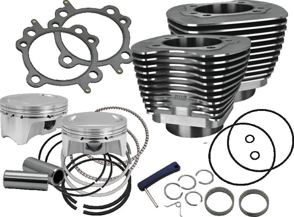 S&S Cycle 07-17 BT 107in Bolt-In Big Bore Kit - Wrinkle Black