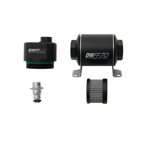 DeatschWerks DWFFR-X 70mm Billet Fuel Filter Regulator - 10 Micron