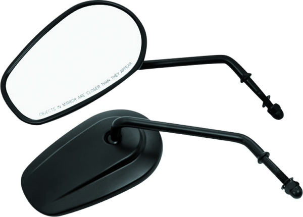 Bikers Choice Black Tapered Long Stem Motorcycle Side Mirrors