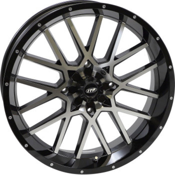 ITP Hurricane 20x6.5 / 4x137 BP / 4+2.5 Offset Gloss Black w/ Milled Edges Wheel