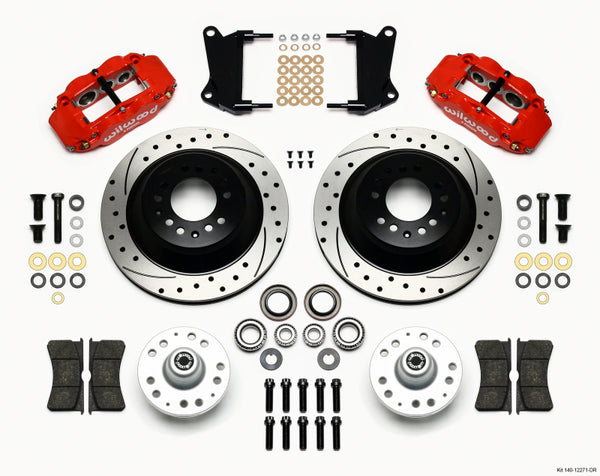 Wilwood Narrow Superlite 6R Front Hub & 1PC Rtr Kit 12.88in Drilled -Red 67-69 Camaro 64-72 Nova