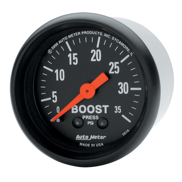 AutoMeter Z Series 52mm Mechanical Boost Gauge 035 PSI