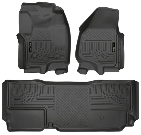 Husky Liners 2012.5 Ford SD Super Cab WeatherBeater Combo Black Floor Liners (Without Manual Trans Case)