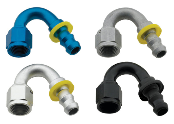 Fragola -6AN Black Push-Lite End Fitting 150 Degree