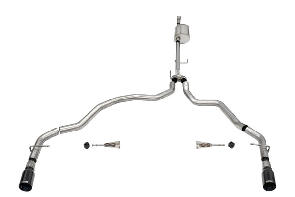 Corsa 2021-2025 Ford F-150 SuperCab/6.5in Bed 5.0L V8 Sport Cat-Back Dual Rear Exit-Black PVD