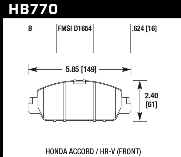 Hawk HPS 5.0 Front Brake Pads for 2013-2017 Honda Accord