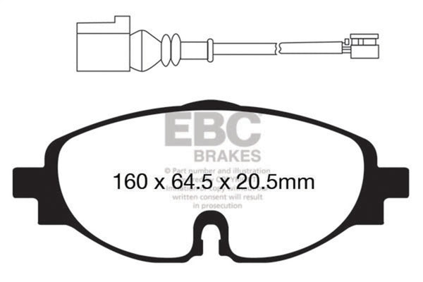 EBC Ultimax2 Front Brake Pads for 14+ Audi A3 1.8 Turbo