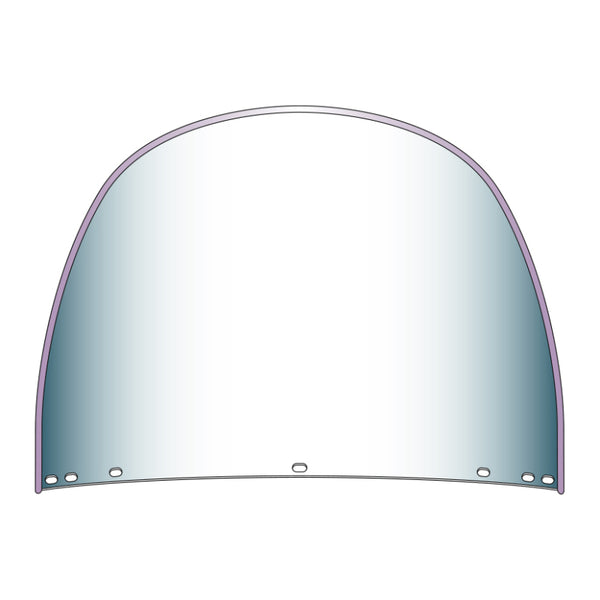 National Cycle Heritage Standard Top Rounded Replacement Beaded Windshield 7 Bolt-Clear