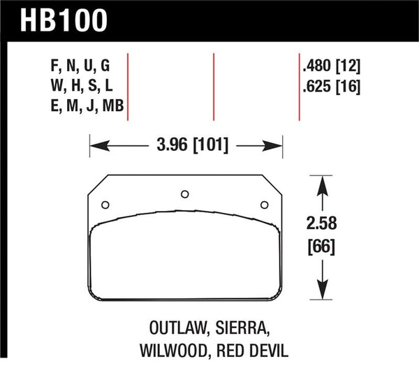 Hawk Wilwood Dynalite Caliper DTC-30 Brake Pads