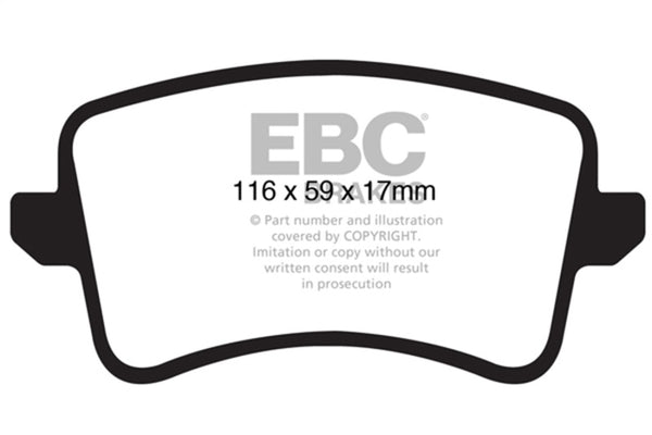 EBC Greenstuff Rear Brake Pads for 09-11 Audi A4 2.0 Turbo