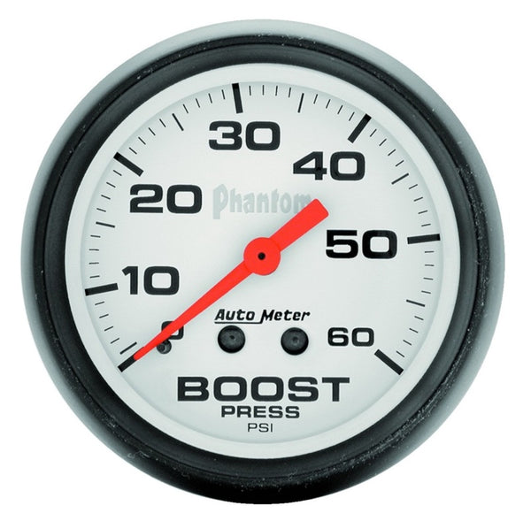 AutoMeter Phantom 52mm Mechanical Boost Gauge 060 PSI (1/8" NPT)