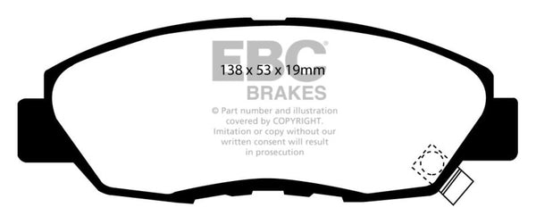 EBC Greenstuff Front Brake Pads for 1997 Acura CL 2.2
