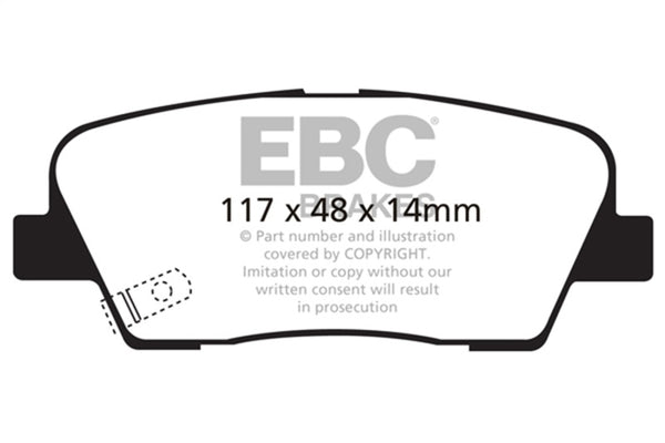 EBC Redstuff Rear Brake Pads for Hyundai Equus 4.6