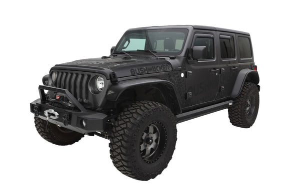 Bushwacker Flat Style Fender Flares for 2018+ Jeep Wrangler JL Unlimited - 4 Piece Set - Black