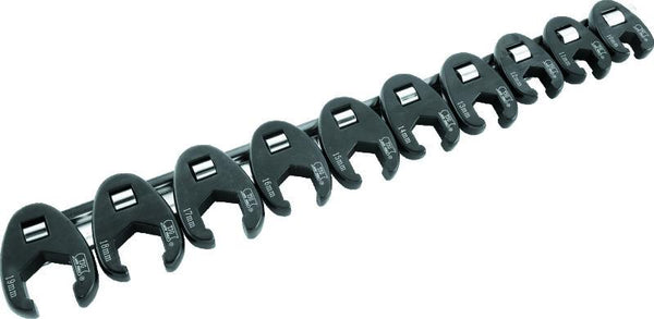 BikeMaster 10-pc 3/8in Drive Metric Flare Crow Foot Wrench Set