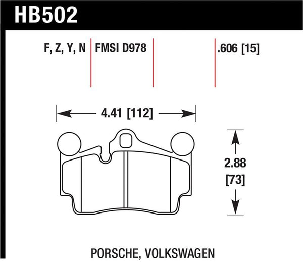 Hawk Porsche / Volkswagen HPS Street Rear Brake Pads