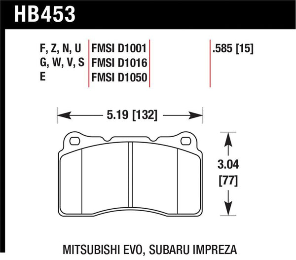 Hawk 03-06 Evo / 04-09 STi / 09-10 Genesis Coupe (Track Only) / 2010 Camaro SS / 08-09 Pontiac G8 GX