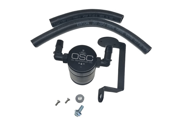 J&L Oil Separator for 05-23 Dodge Charger 5.7L Hemi - Passenger Side - Black Anodized