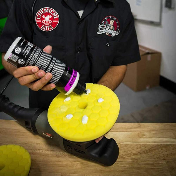 Chemical Guys Hex-Logic Quantum Heavy Cutting Pad - Yellow - 5.5 inches