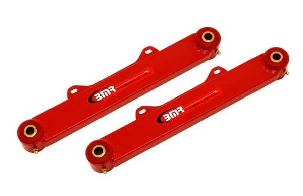 BMR 10-15 5th Gen Camaro Rear Non-Adjustable Toe Rods - Polyurethane, Red