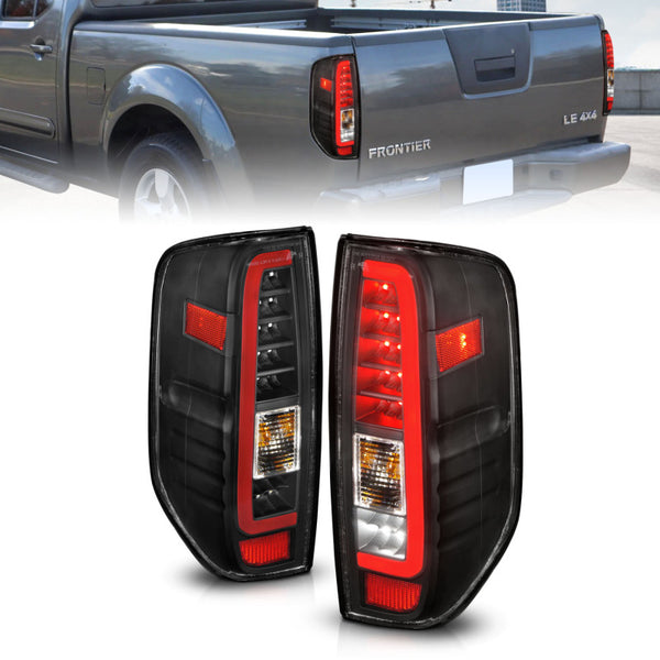 ANZO LED Tail Lights for 2005-2021 Nissan Frontier - Black Housing/Clear Lens (Pair)