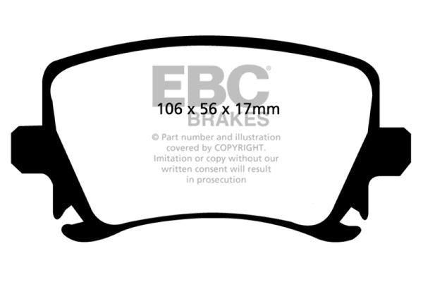 EBC Greenstuff Rear Brake Pads for 2006-2013 Audi A3 2.0 Turbo (Girling Caliper)