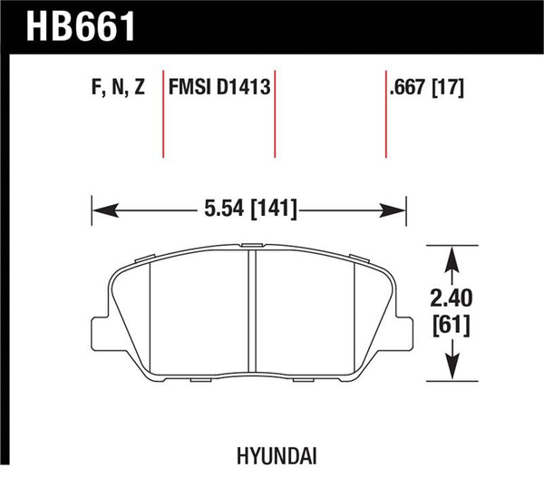 Hawk 10 Hyundai Genesis Coupe (w/o Brembo Breaks) HPS Street Front Brake Pads