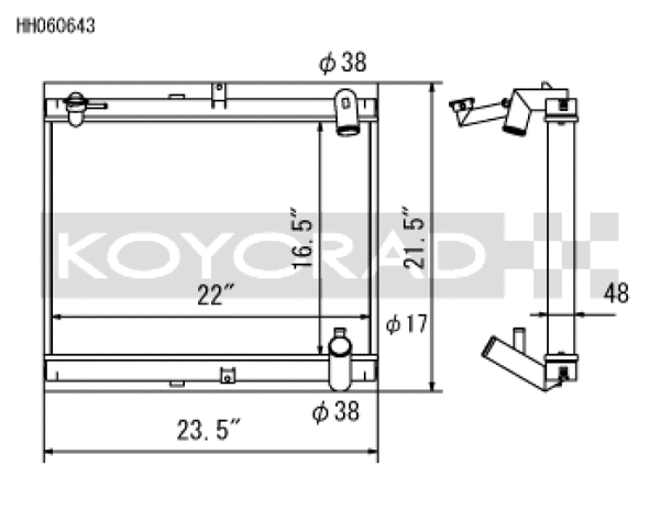 Koyo 89-92 Mazda RX-7 1.3L Late FC Chassis Turbo & Non Turbo Radiator