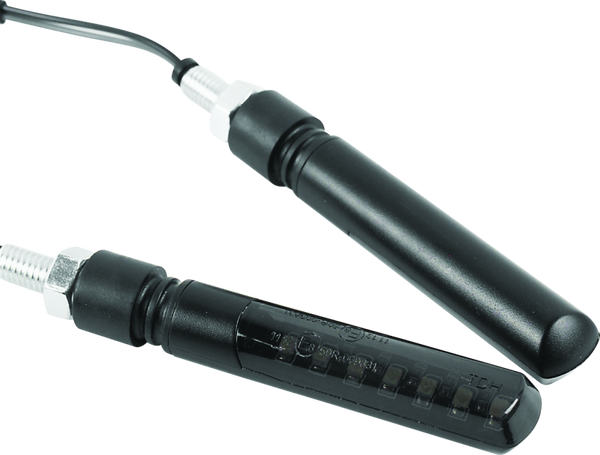 BikeMaster Sequential Front Turn Signal Indicator - Matte Black Smoke Lens - 7 LED