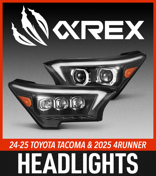 AlphaRex 23-24 Toyota Tacoma LUXX-Series LED Proj Headlights Alpha Blk w/Actv Light & Seq. Sig + DRL