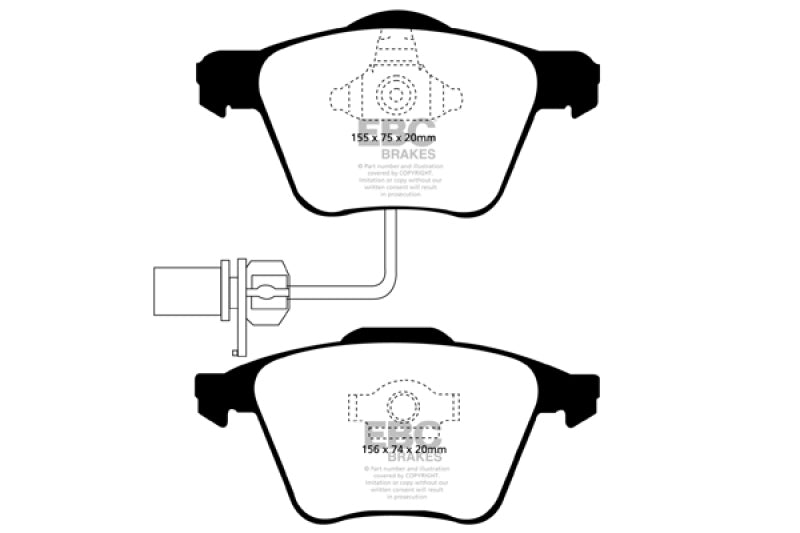 EBC 05-08 Audi A4 2.0 Turbo Redstuff Front Brake Pads