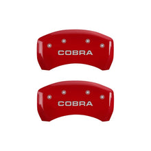 Load image into Gallery viewer, MGP Rear set 2 Caliper Covers Engraved Rear Cobra Red finish silver ch