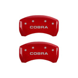 MGP Rear set 2 Caliper Covers Engraved Rear Cobra Red finish silver ch