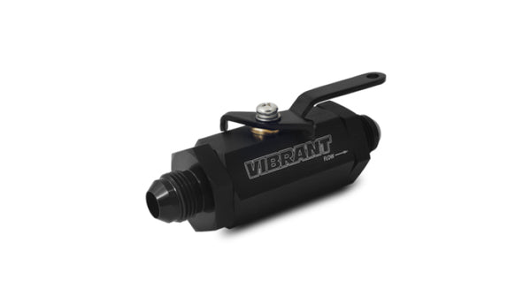 Vibrant -4AN to -4AN Male Shut Off Valve - Black