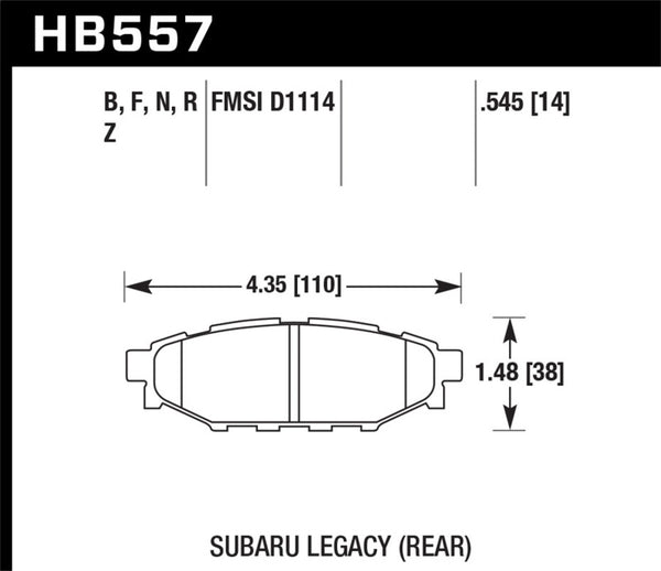 Hawk Performance HP+ Rear Street Brake Pads for 08 WRX