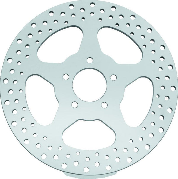 Bikers Choice 00-17 Big Twin 11.5 In Polished Rear 5 Spoke Drilled Stnless Rotor Repl H-D 44156-00