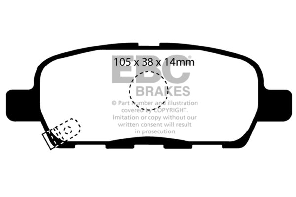 EBC Greenstuff Rear Brake Pads for 2008-2013 Infiniti EX35 3.5