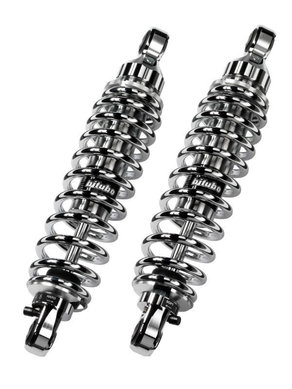 Bitubo WME0 Twinshocks Adjustable: Spring Preload, Rebound, Length 281mm, Chrome Edition