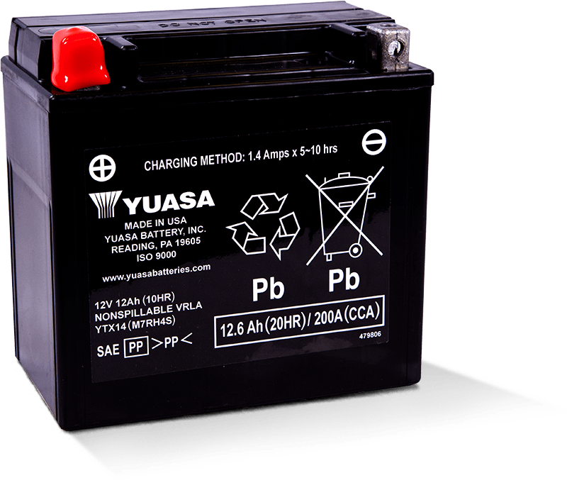 Yuasa YTX14 Maintenance Free AGM 12-Volt Battery