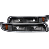 ANZO 1999-2002 Chevrolet Silverado 1500 Euro Parking Lights Black w/ Amber Reflector