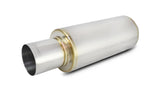 Vibrant TPV Round Muffler (23in Long) with 4in Round Tip Straight Cut - 4in inlet I.D.