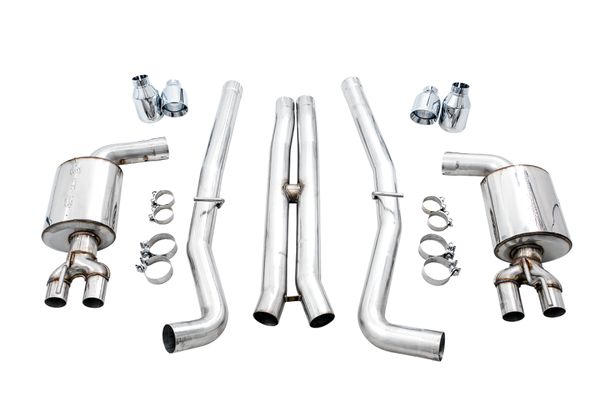 AWE Tuning Non-Resonated Touring Catback Exhaust w/ Stock Tips - 2015+ Dodge Challenger 6.4L/6.2L