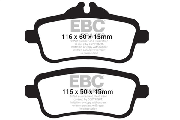 EBC Redstuff Rear Brake Pads for 14+ Mercedes-Benz CLA45 AMG 2.0 Turbo