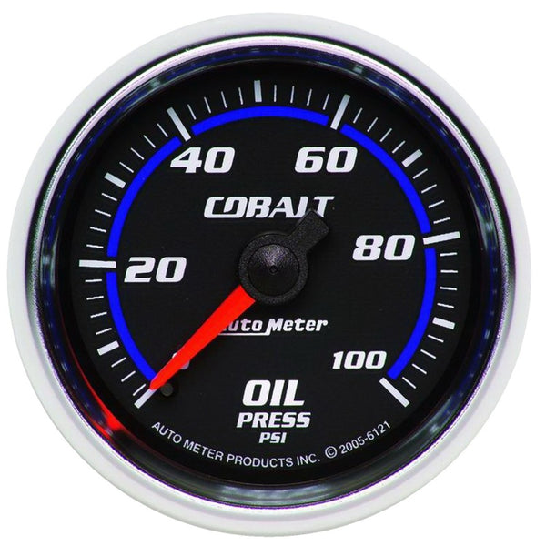 AutoMeter Cobalt 52mm Mechanical Oil Pressure Gauge  100 PSI