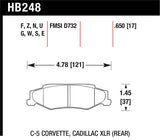 Hawk 97-06 Corvette (incl C5 Z06) HP+ Street Rear Brake Pads
