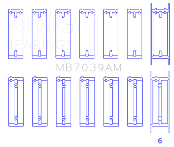 King Engine Bearings BMW M51/M57 Main Bearing Set - Size STD
