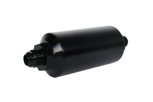 Aeromotive In-Line Fuel Filter AN-8 Male 10 Micron Bright Dip Black