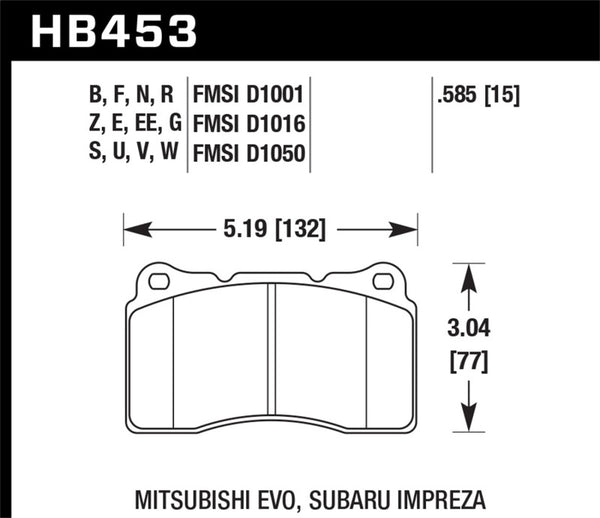 Hawk HT-10 Race Front Brake Pads for Evo, STi, Genesis Coupe & Camaro SS